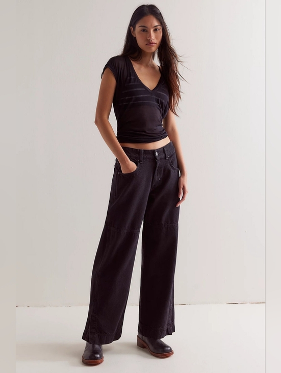 We The Free Denim - NWT We The Free Benji Black Wide-Leg Mid Rise Relaxed Jeans 27